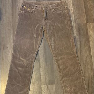 Brown straighte legged velvet Robins Jeans